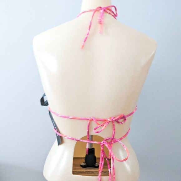 Boohoo Tropicana Tie Triangle Recycled Bikini Top NWT - Picture 3 of 5